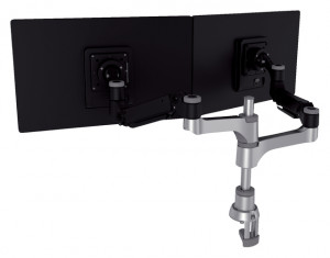 Monitorarm R-Go-Tools Caparo 4 voor 2 schermen zwart-zilver