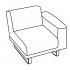 Sofa met armleuning L (85b x 85d)